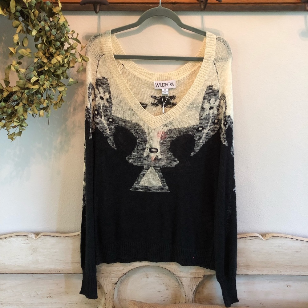 NWT Wildfox Western Sky Tunic V Neck Knit Sweater